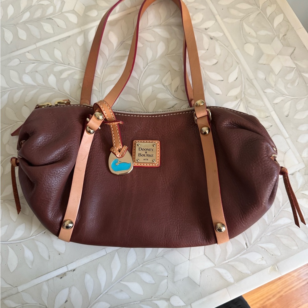Dooney & Bourke Chestnut Leather Shoulder Bag - Picture 3 of 6